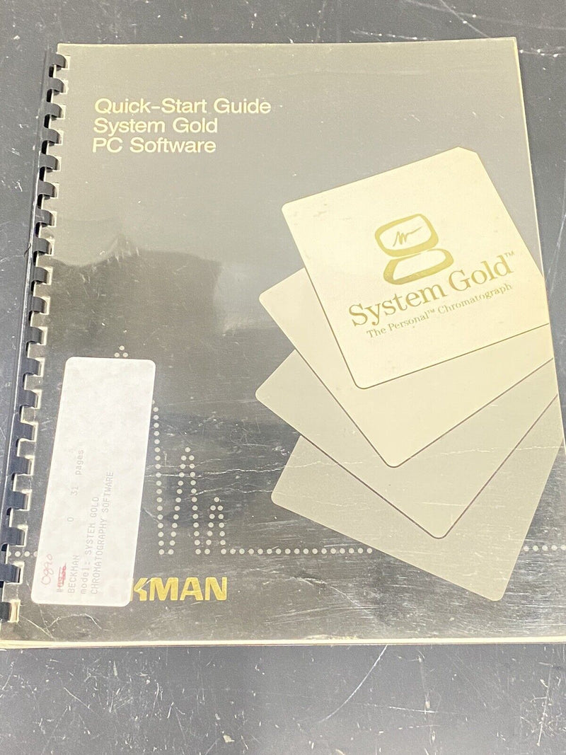 Beckman System Gold Chromatography - User Guide / Manual / Instructions Book
