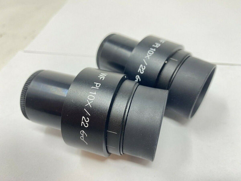 2X Motic BA400 Fluorescence Microscope Binocular Eyepieces, [WF PL 10X / 22]