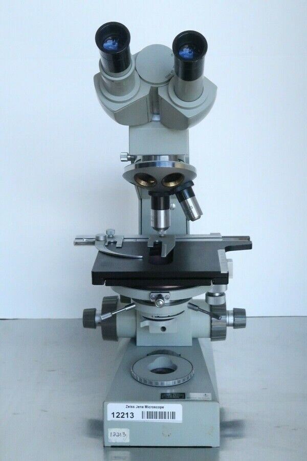Carl Zeiss Jena Ergaval Vintage Compound Binocular Microscope 10X,40X Objectives