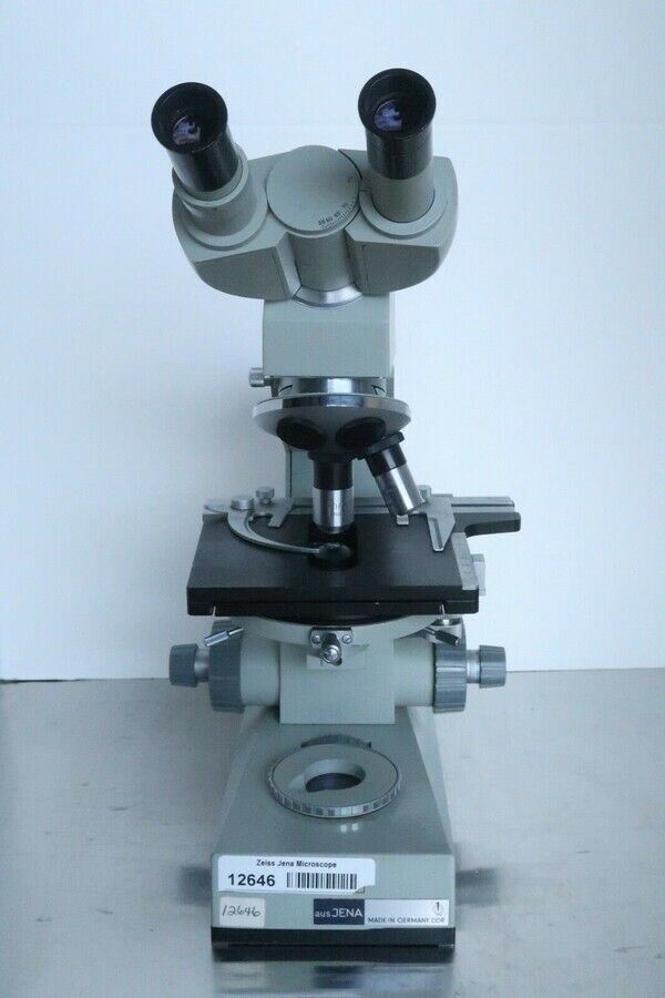 Carl Zeiss Jena Ergaval Vintage Compound Binocular Microscope, 10X 40X Objective