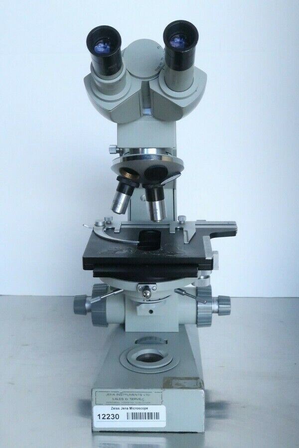 Carl Zeiss Jena Ergaval Vintage Compound Binocular Microscope 10X 40X Objective!