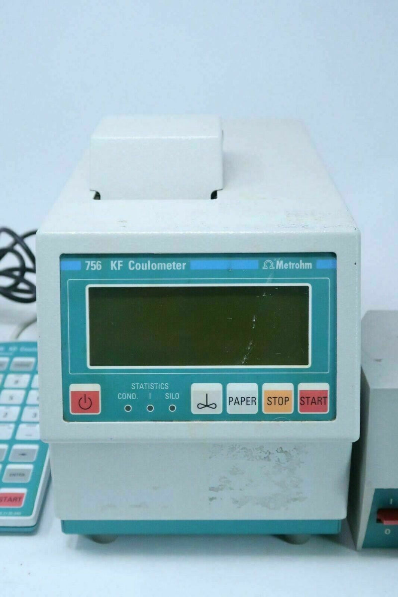 Brinkmann Metrohm 756 KF Coulometer & Keyboard + 649 Stirrer + Thermal Printer