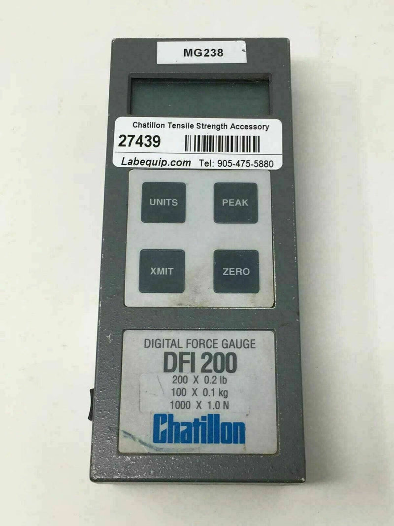 Chatillon DFI 200 Digital Force Gage/Gauge, Tensile Strength Meter, BAL-QA-008