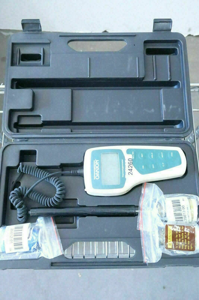 OAKTON 35612-00 Thermohygrometer Kit, Humidity Temperature Monitor Meter w/ Case