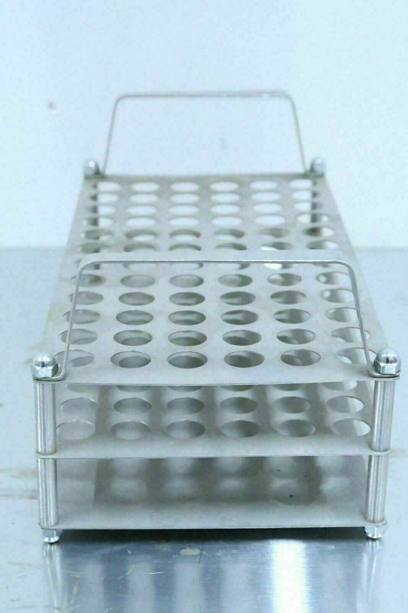 1 Pcs Stainless Steel Laboratory Test Tube Holder Metal Rack, for 72x Vials