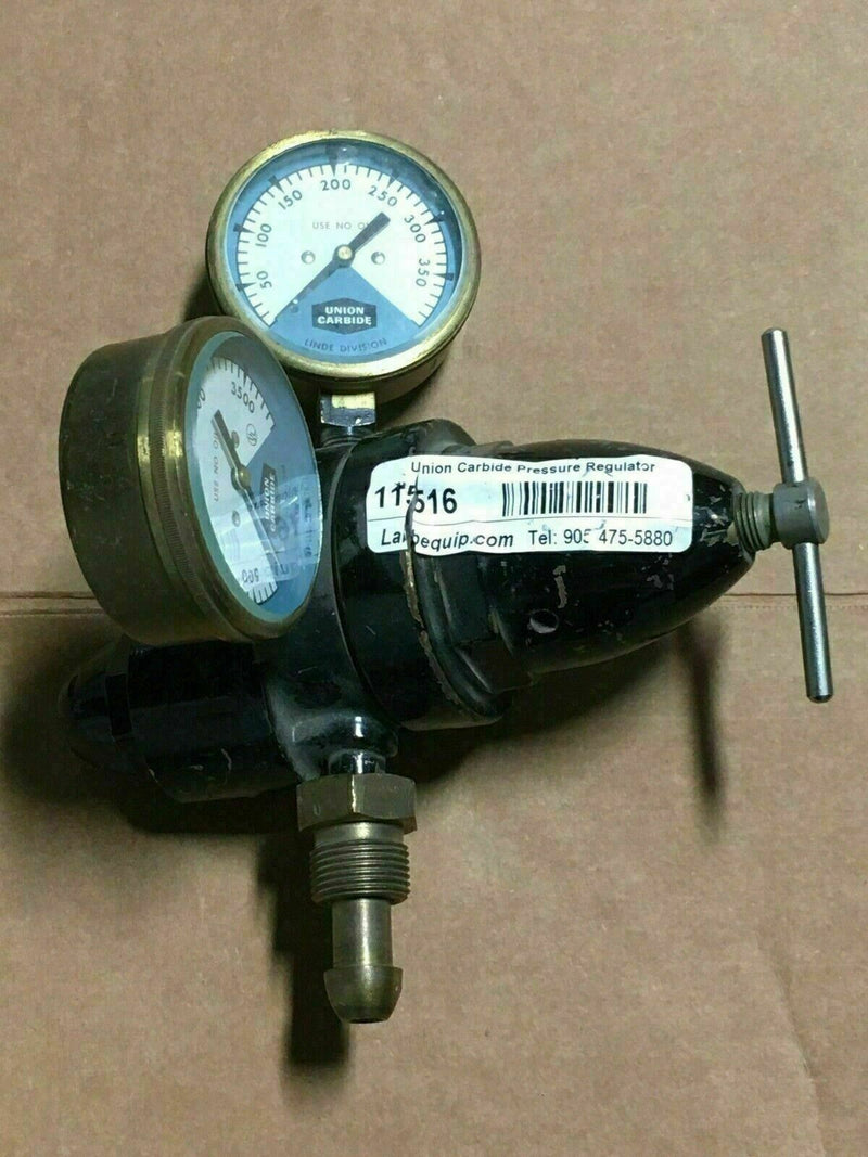 Union Carbide Inert Gas Pressure Regulator with 0-400 & 0-4000 Gauges