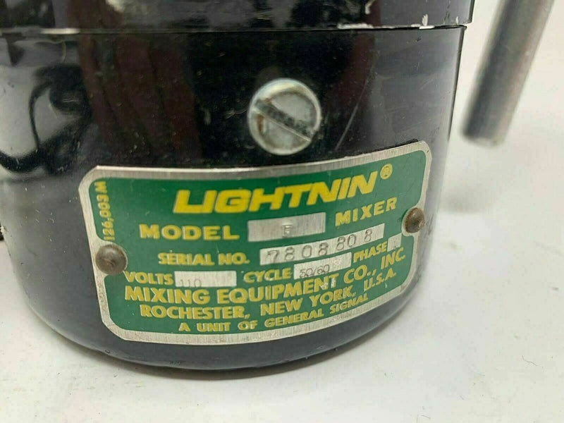 Lightnin Model F Mixer Motor Stirrer Homogenizer