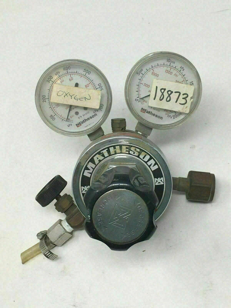 MATHESON 8-346 CGA 540 Oxygen Pressure Regulator with Gauges