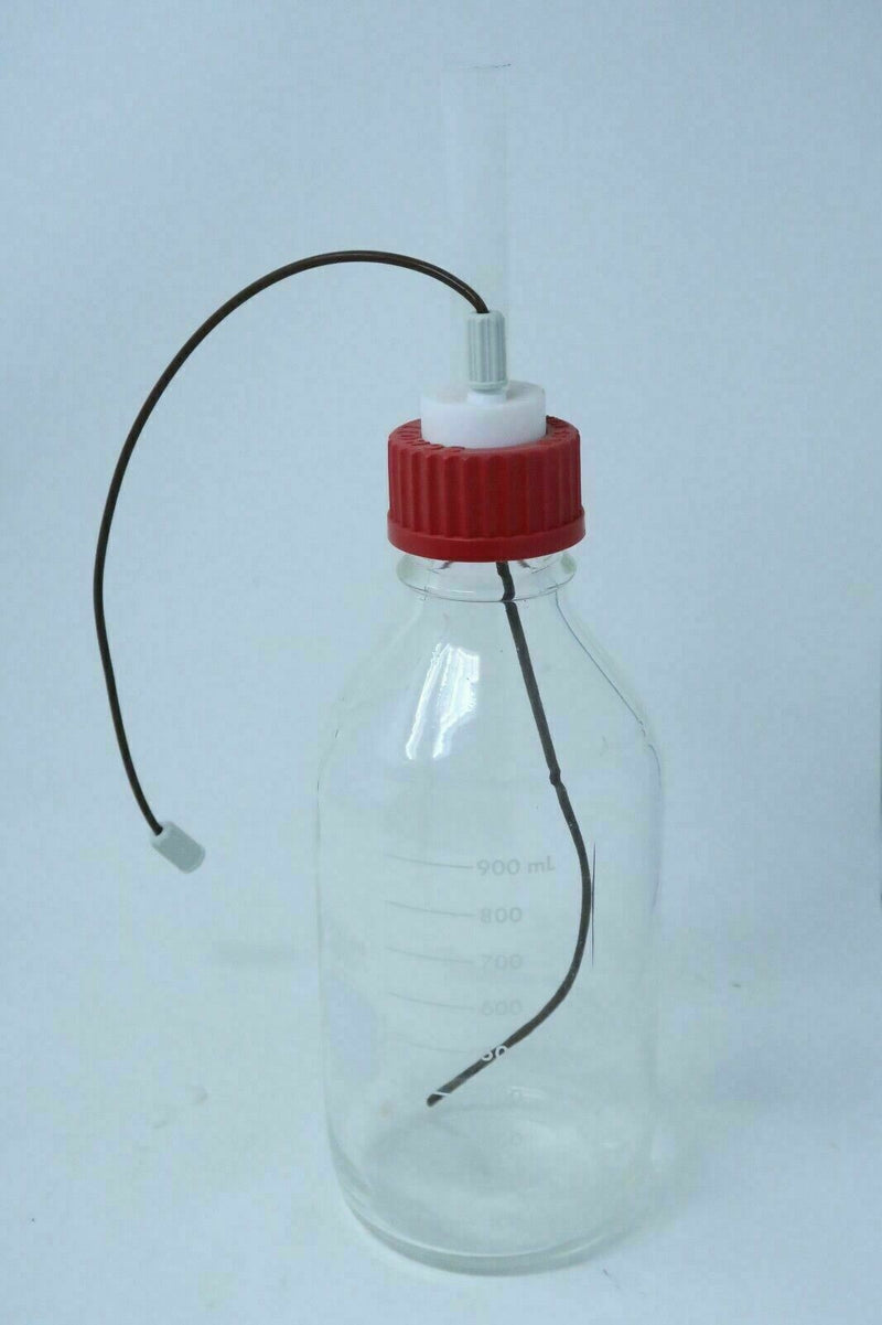 PYREX 1000mL (1L) Laboratory & Medical Glass Bottle with red cap HPLC, Titration