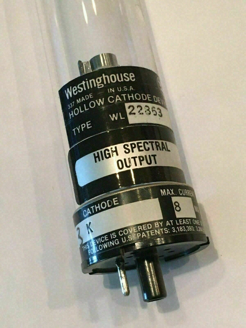 Westinghouse Type WL-22863 Hollow Cathode Lamp 3K Tube, Gas: Ne - Neon