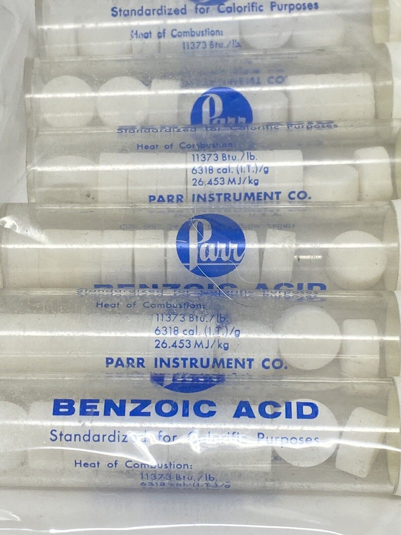 Lot Of 6 Tubes - Parr Instrument Co. Benzoic Acid, for Calorific Purposes
