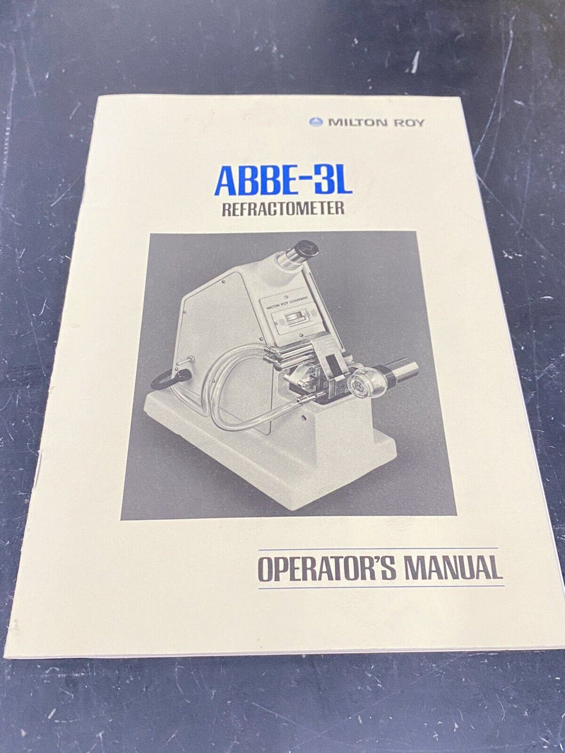 Milton Roy ABBE-3L Refractometer - User Guide / Manual / Instructions Book