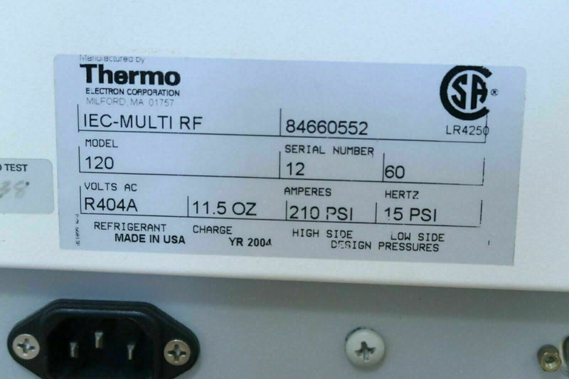 Thermo IEC Multi RF / 8466, Bench-Type Refrigerated Laboratory Centrifuge