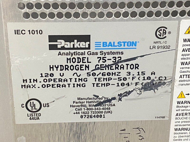 Parker Balston 75-32 Analytical Gas Hydrogen Generator