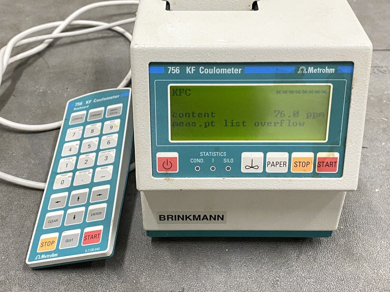 Brinkmann Metrohm 756 KF Coulometer & Keyboard for Titration