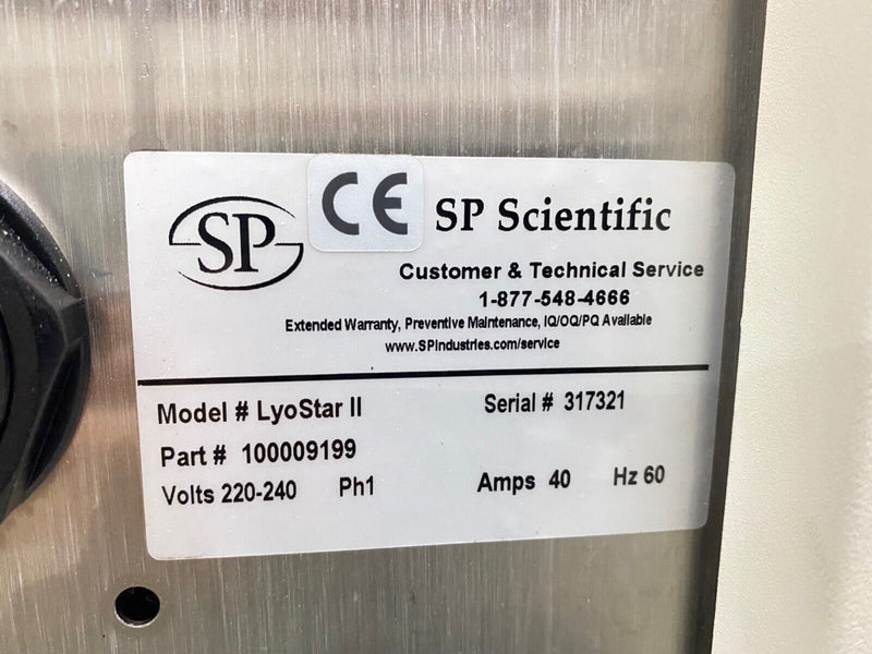 FTS Systems SP Scientific Lyostar II Freeze Dryer Lyophilizer + TX-50-SU Supply