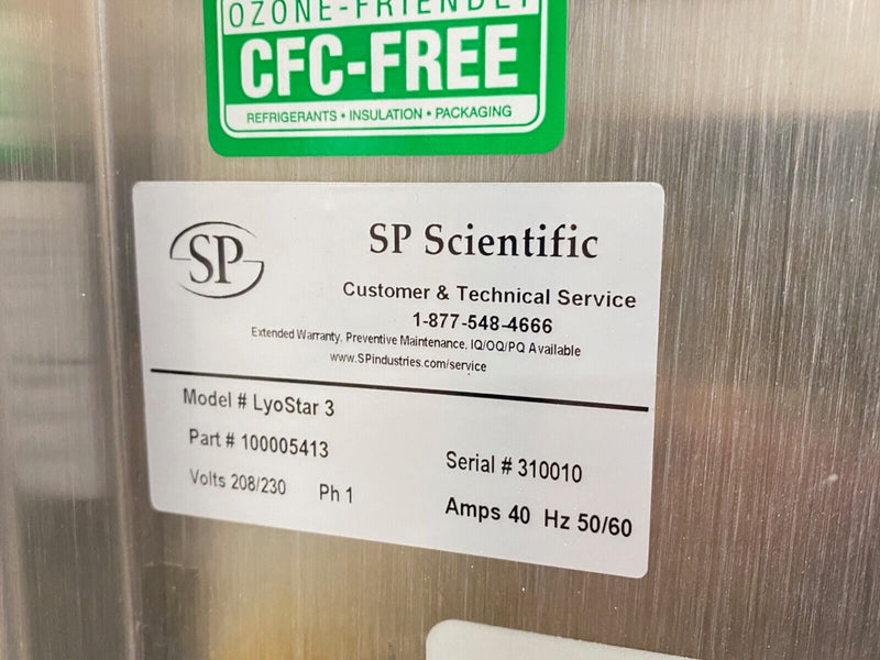 FTS Systems SP Scientific LyoStar 3 Freeze Dryer Lyophilizer + TX-50-SU Supply